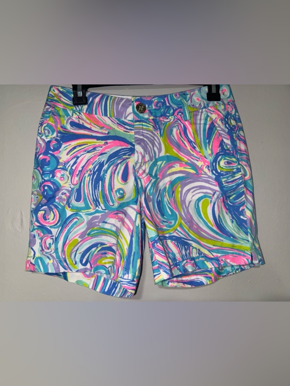 Lilly Pulitzer Multicolor Swirl Print Women’s Shorts - Blue, Pink, Green, Purple